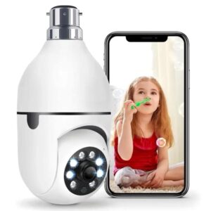 4MP Bulb Security Camera 5G& 2.4GHz WiFi, 360°2K Security Cameras Wireless Outdoor Indoor Full Color Day and Night, Motion Detection, Audible Alarm, Easy Installation, Compatible with Alexa